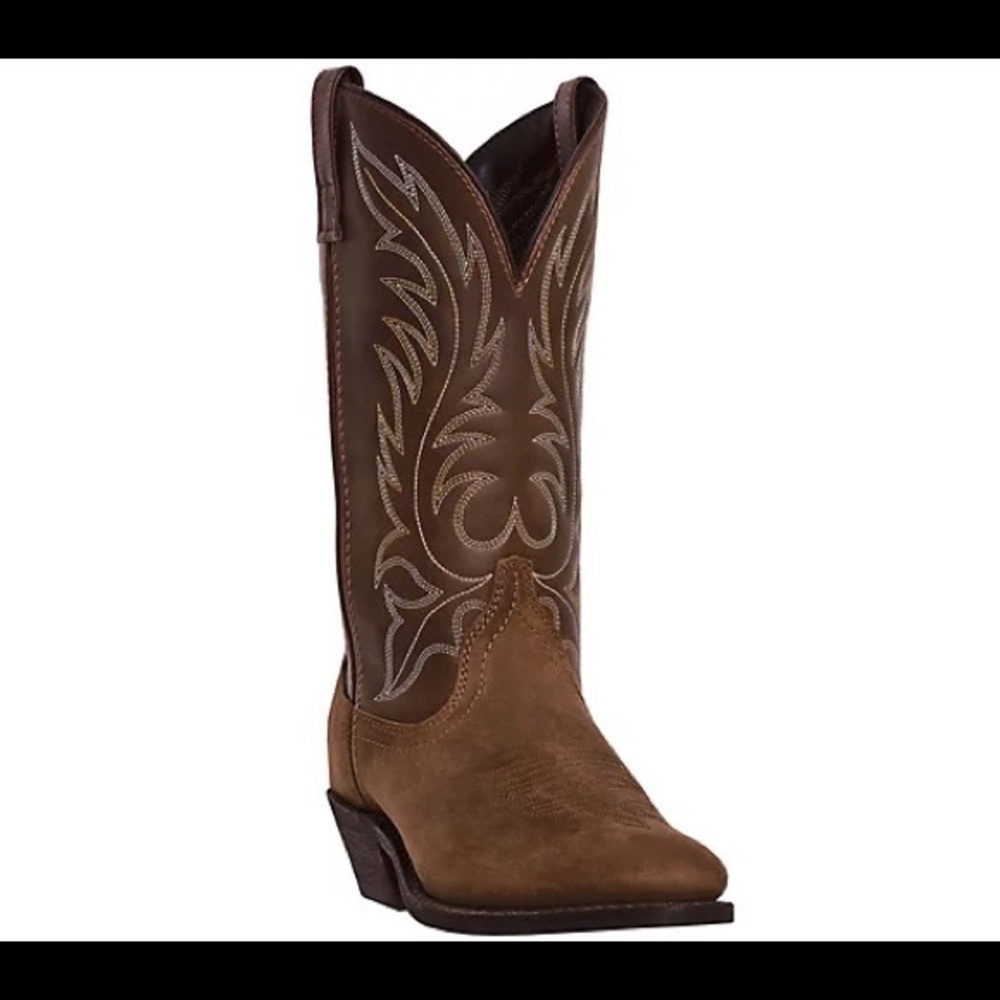Laredo Distressed Cowboy Boots-Lea Vamp Fox